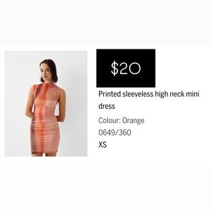 Orange Sleeveless High Neck Mini Dress